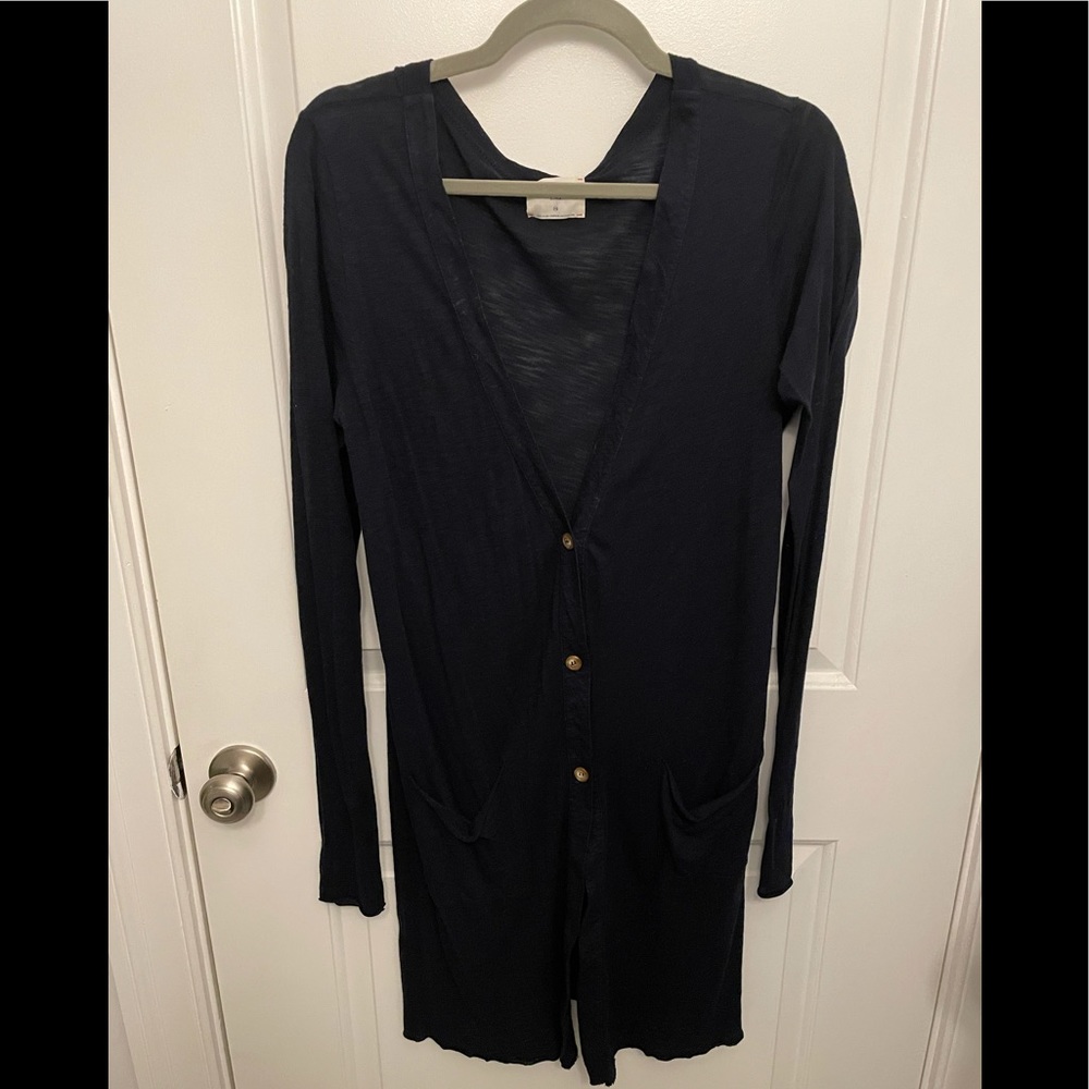 Anthropologie navy cardigan